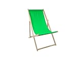 DIPMAR - Strandstuhl - Grün [ 120x60cm ] | Liegestuhl Holz bis zu 120kg | Strandstuhl Klappbar aus Buchenholz | Strandstuhl Holz, Sonnenstuhl