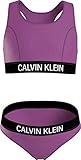 Calvin Klein Mädchen Bralette Bikini Set berwurf fr Schwimmbekleidung, Sommer Fuchsia, 10-12 Jahre