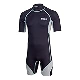 BECO Herren BEactive Neoprenshorty Naxos Schwimmanzug Wetsuit für Tauchen, Surfen, Schwimmen und Kajakfahren, schwarz-Silber, S