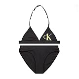 Calvin Klein Mädchen Triangel-Bikini-Set berwurf fr Schwimmbekleidung, Pvh Black, 14-16 Jahre