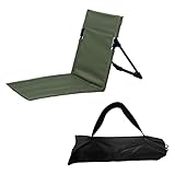 harayaa Strandkorb mit Rückenlehne, Gefaltetes Sitzkissen für Garten Trekking Camping Picknick Zubehör, Grün