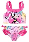 Disney Minnie Mouse Bikini mit Rüschen für Mädchen - Kinder Zweiteiler Schwimmanzug Pink (DE/NL/SE/PL, Numerisch, 98, 104, Regular, Pink)