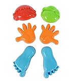 Simba 107103754 - Sandförmchen Set, 6 Stück, Hände, Füße und Gesicht, 10-14cm, Sandkastenspielzeug, Sandspielzeug, Sandform