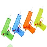 4X Wasserpistolen Set 15 cm für Kinder & Erwachsene - mit hoher Reichweite - Wasserspritzpistole Spritzpistole klein mini für Kinder
