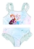 Disney Die Eiskönigin Bikini mit Rüschen für Mädchen - ELSA & Anna Frozen Kinder Zweiteiler Schwimmanzug Türkis (DE/NL/SE/PL, Numerisch, 110, 116, Regular, Türkis)