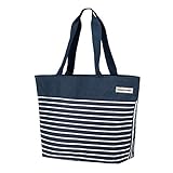 anndora shopper 17 Liter Damen Handtasche navy blau weiß