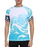 VAYAGER Herren-Badeshirts Rash Guard UPF 50+ Kurzarm, schnell trocknend, lockere Passform, Wassersurf-Shirt