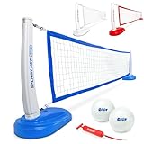 GoSports Unisex, Teenager VB-SPLASHNET BLUE Splash Net Pro Pool Volleyball Netz | inkl. 2 Wasservolleybälle und Pumpe, Blau