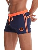 Arcweg Herren-Badehose, Boxershorts, S-XL, Futter mit Kordelzug, verstellbar, bequem, Marineblau, 50