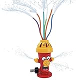 alldoro 60215 Wassersprinkler Hydrant - für Kinder ab 3 Jahren - mit wasserspritzenden Schläuchen - bunt – 13,5 x 9,5 x 22,5 cm, Rot