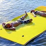 COSTWAY Schwimmmatte 270 x 180 cm, schwimmende Wassermatte bis 300 kg belastbar, schwimmender Matte aus reißfestem XPE-Schaumstoff, Wasserliege, Wasserhängematte für Kinder und Erwachsene (Gelb)