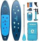 WOWSEA Waterdrop Aufblasbares Stand Up Paddle Board | 305cm L x 80cm W x 15cm H |Langlebiges und Stabiles Freizeit Paddel SUP| Touren & Yoga iSUP | Blau